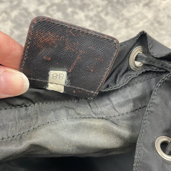 Prada Tessuto Black Nylon Backpack Double Pocket Drawstring Buckle Designer - Picture 14 of 14